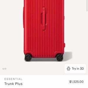Rimowa Glossy Red Suitcase trunk almost new with dust bag. luggage